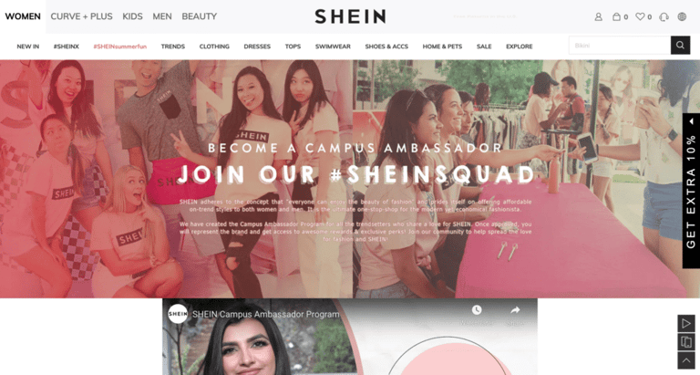 Shein ambassador program 