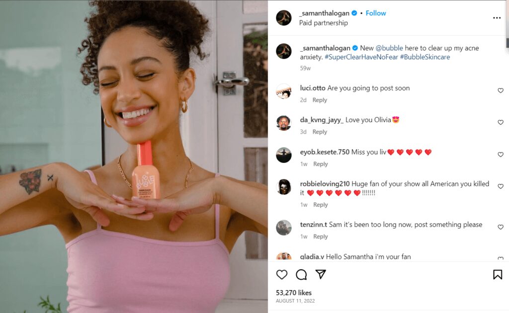 bubble instagram post